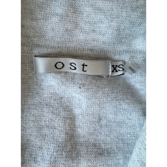 OST Women’s Open Front KnitCardigan XS Gray Cotton Soft Minimalist Lounge Jacket - Picture 5 of 6